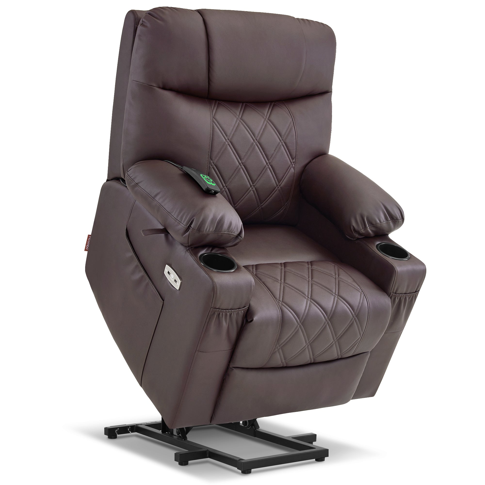 Power Lift Recliner Chair for Elderly, Massage and Heat, Faux Leather 7111