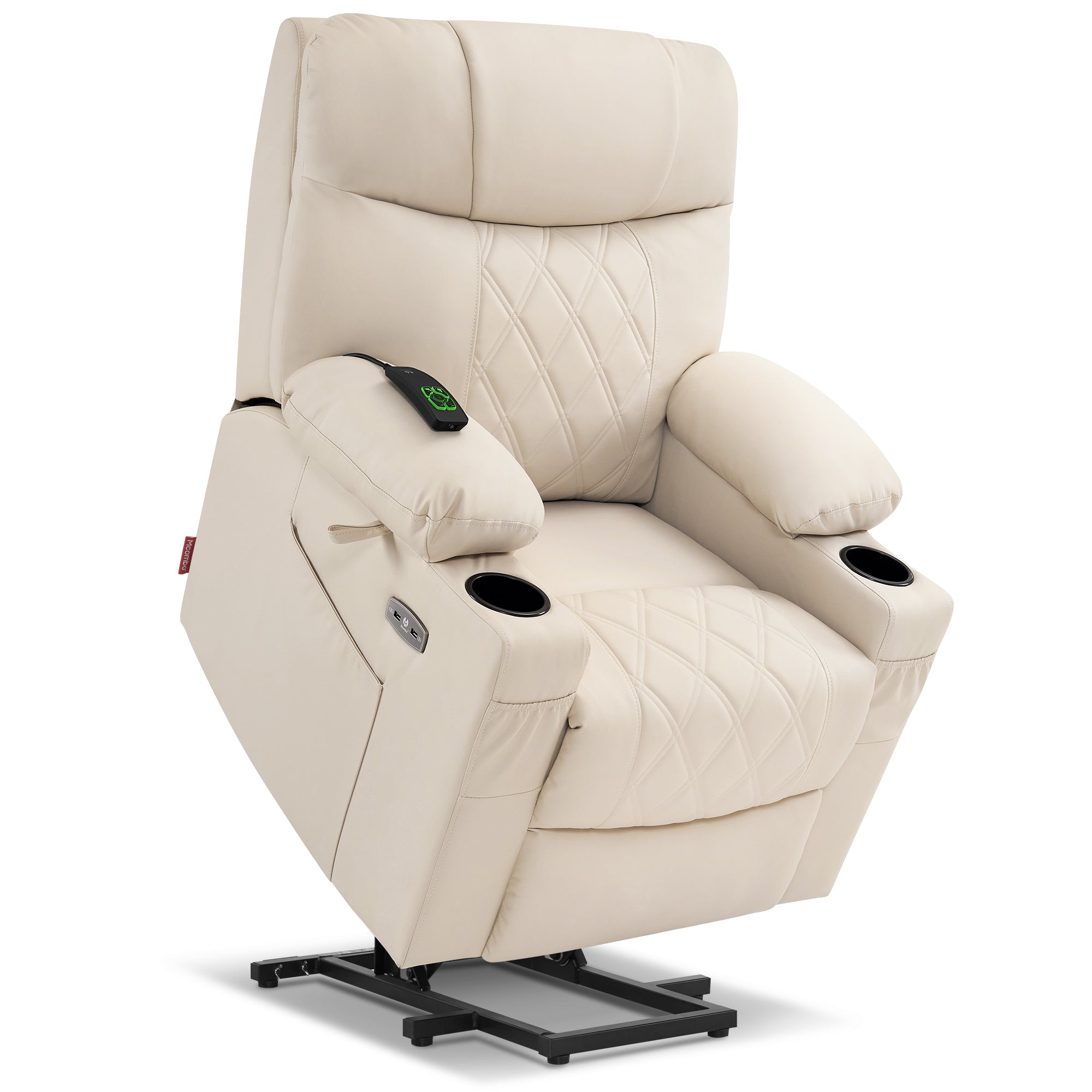 Power Lift Recliner Chair for Elderly, Massage and Heat, Faux Leather 7111