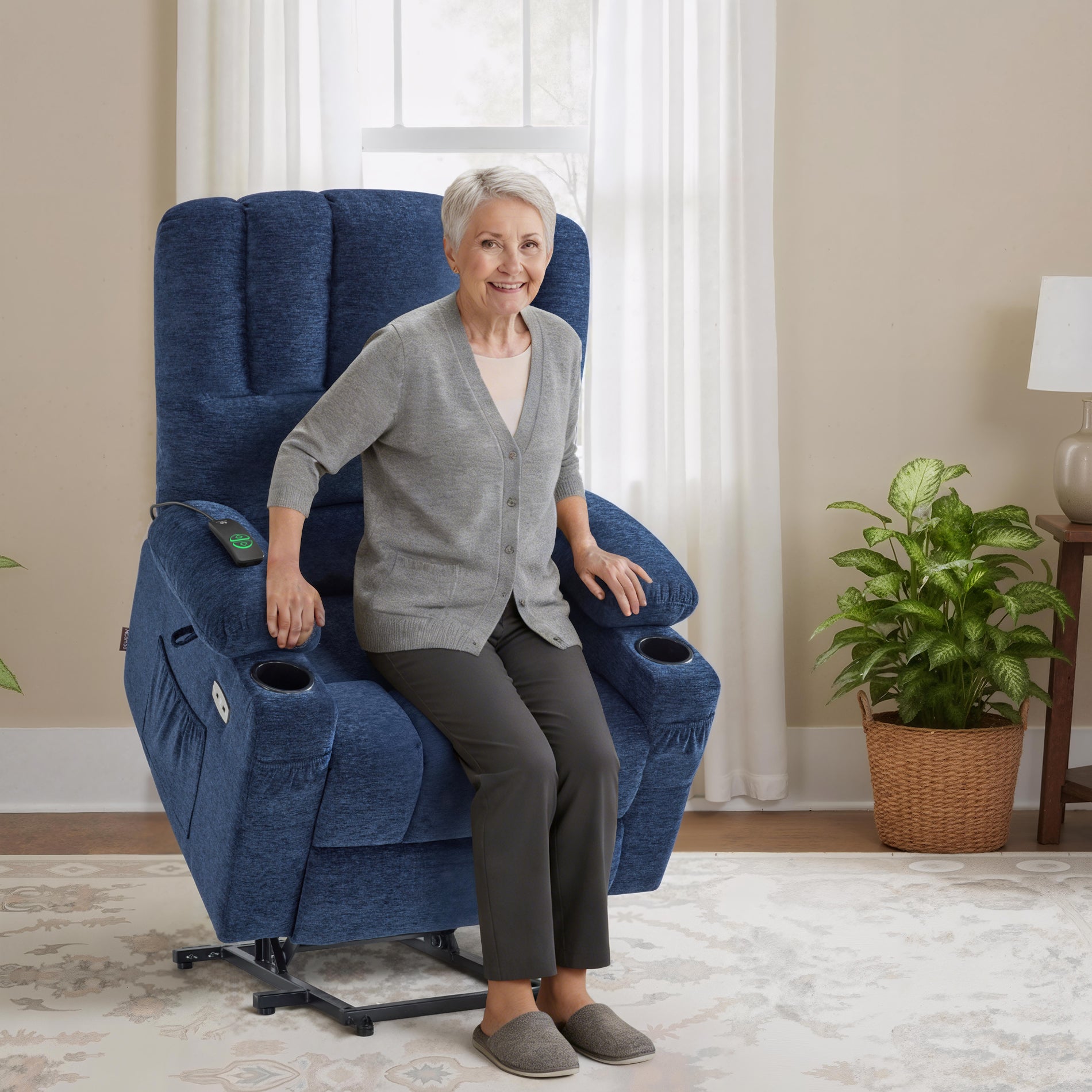 Power Lift Recliner Chair, Massage and Heat, Fabric 7095|7099|R7092|R7096