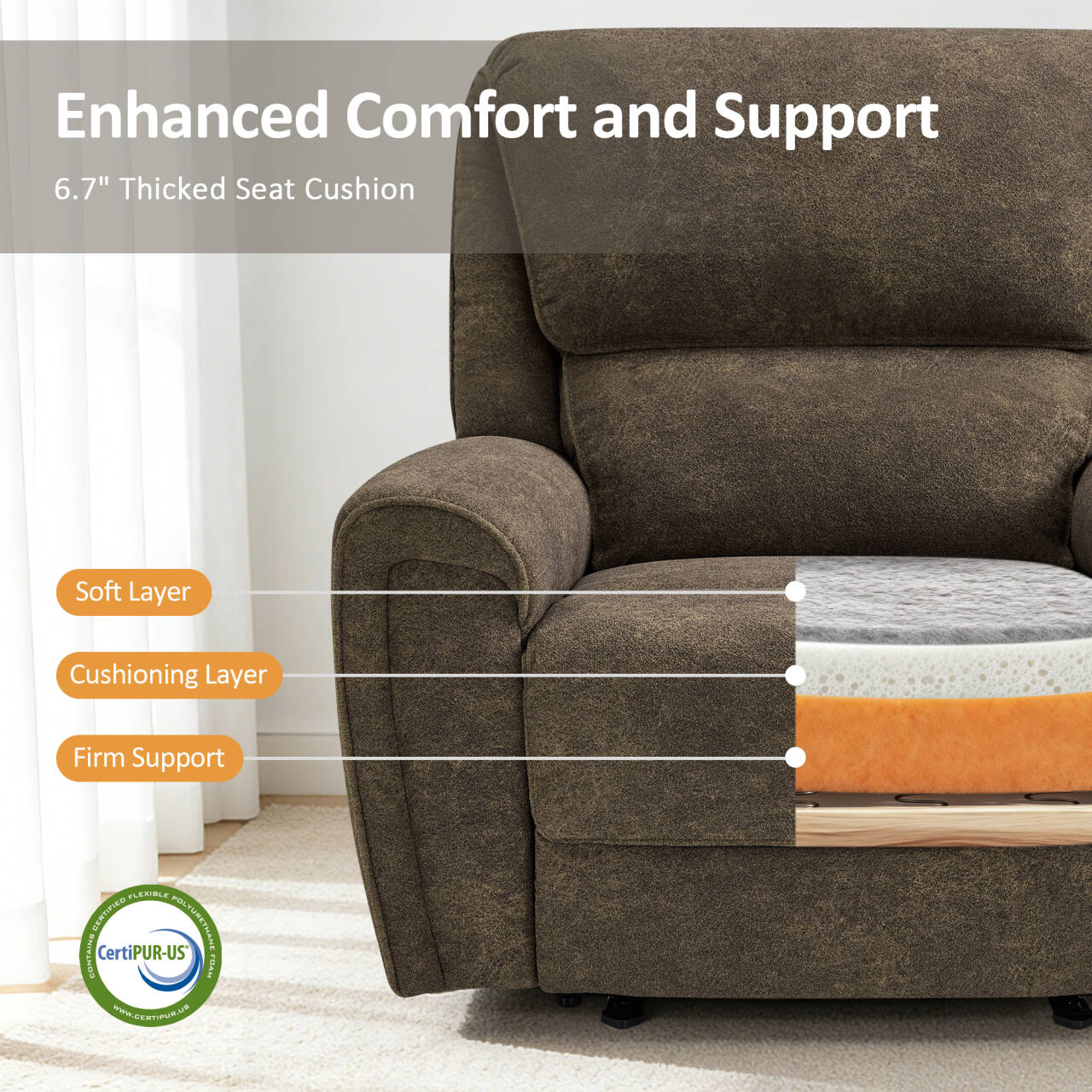 MCombo Power Recliner Chair Oversized 400 Pounds, Electric Recliner Chairs for Adults, Oversized Recliner Sofa Chair for Home, Living Room, Bedroom OE675 (Recommended Height: 5'5"-6'1")