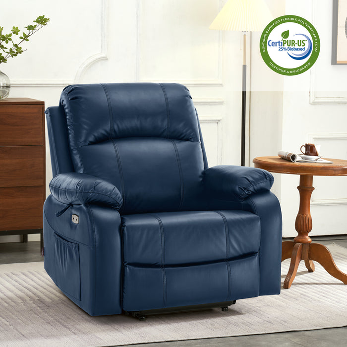 MCombo Small-Wide Power Lift Recliner Chair with Massage and Heat for Short People, Faux Leather R7410