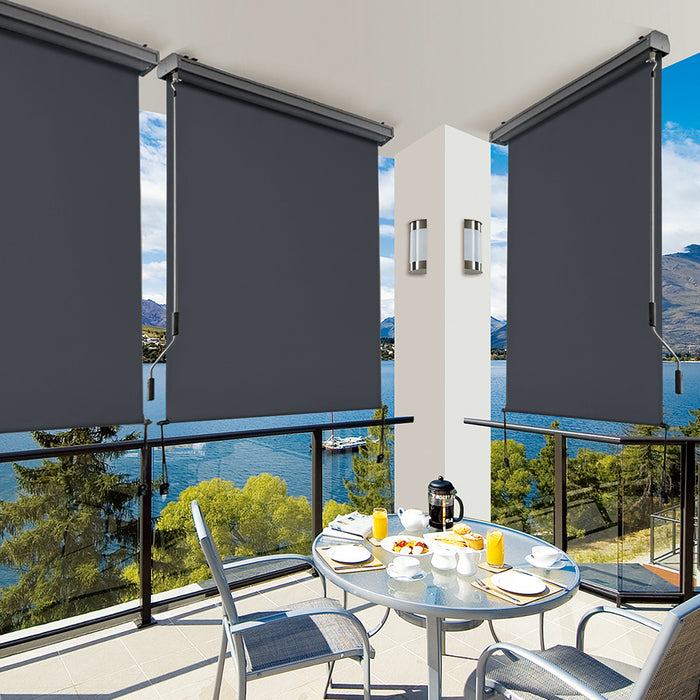 MCombo Outdoor Drop down Awning, Patio Roller Shades, Protective Valance for Porch, 4209  4254