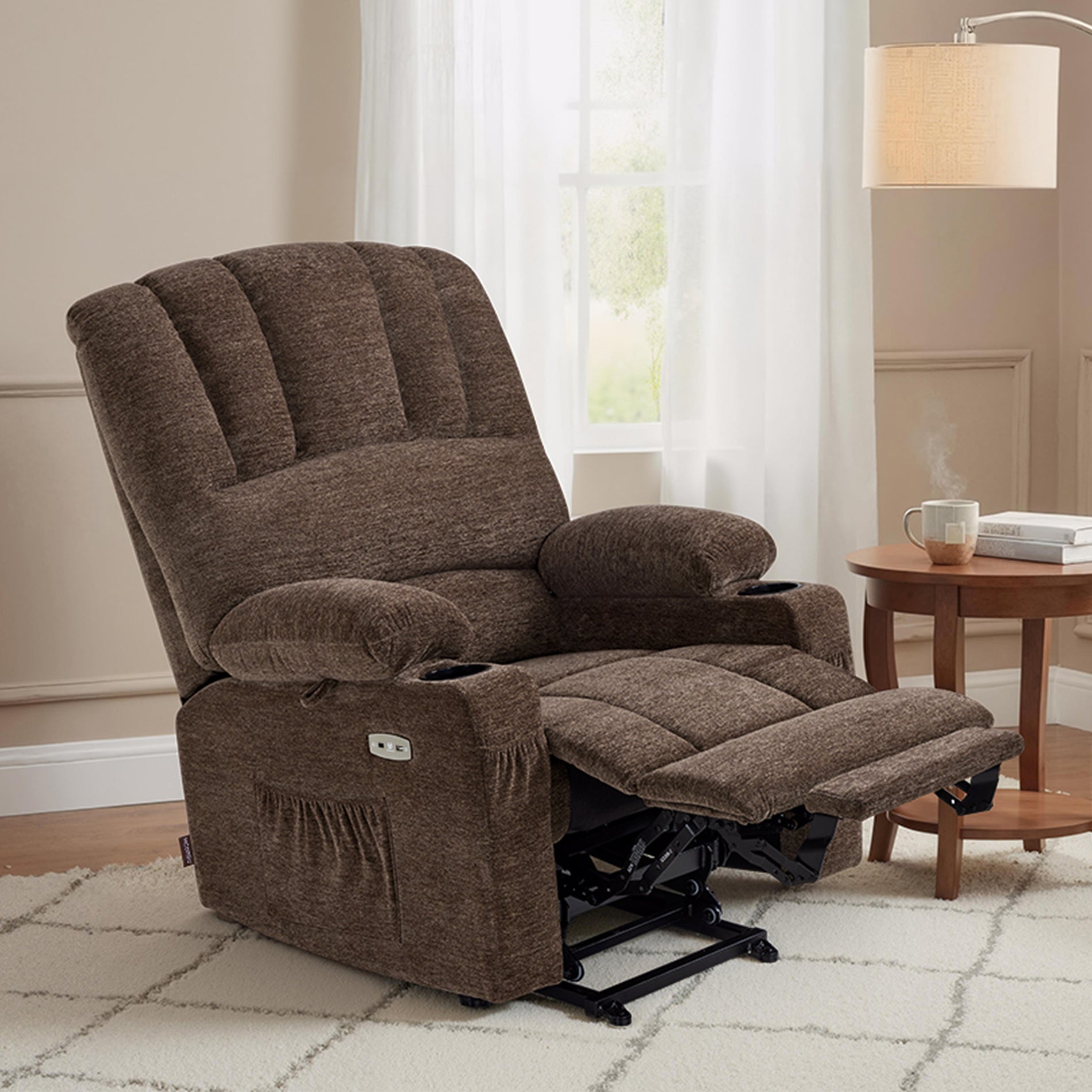 Power Lift Recliner Chair, Massage and Heat, Fabric 7095|7099|R7092|R7096