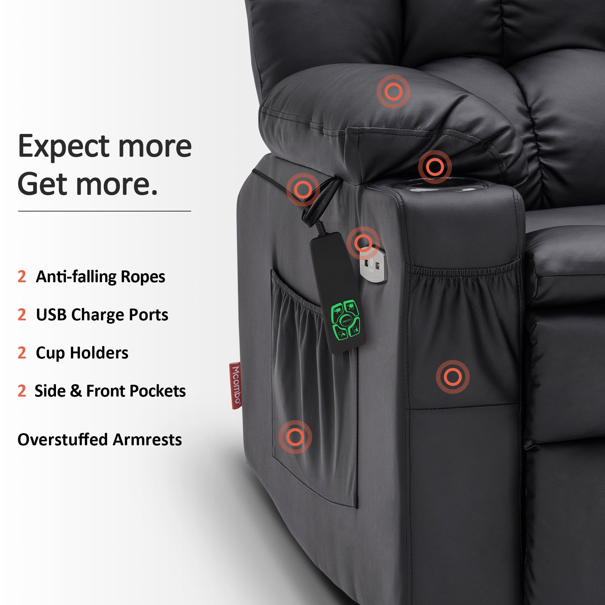 Power Lift Recliner Chair for Elderly, Dual Motor, Massage and Heat, Faux Leather 7890|7893|7896|R7891|R7897|R7894