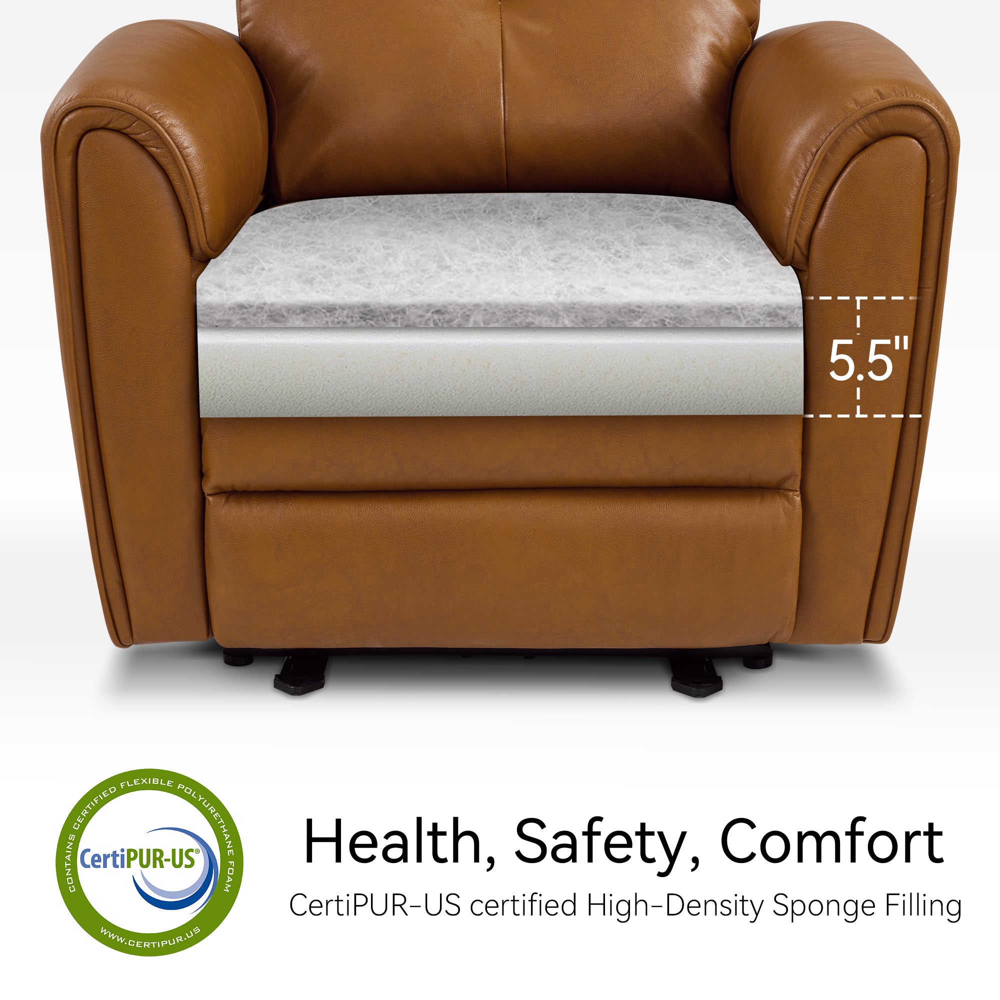 Zero Wall Hugger Recliners Chair for small space, Faux Leather PR699