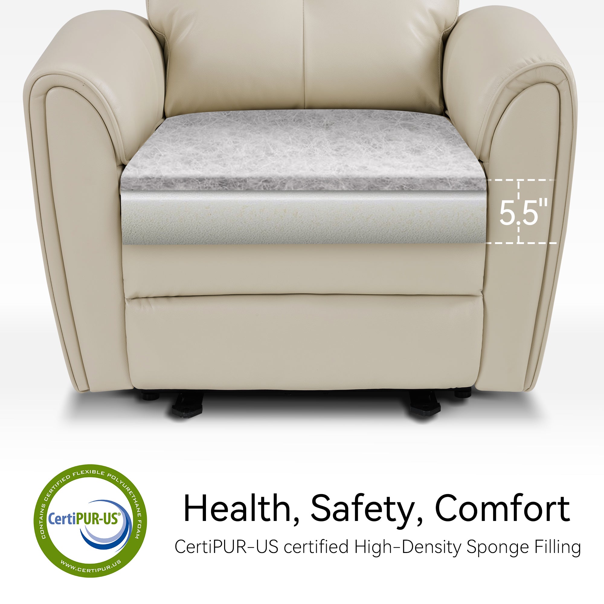Zero Wall Hugger Recliners Chair for small space, Faux Leather PR699