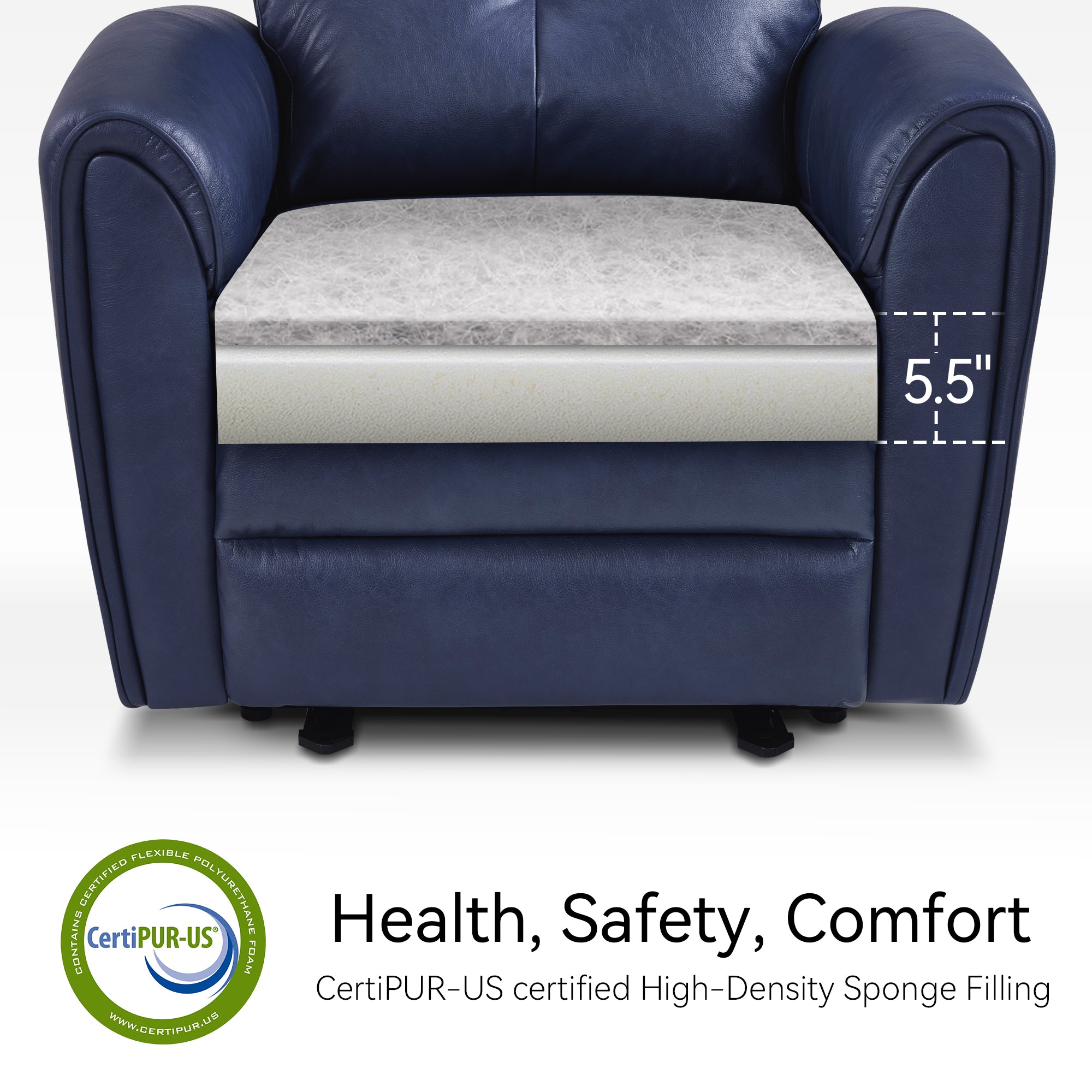 Zero Wall Hugger Recliners Chair for small space, Faux Leather PR699