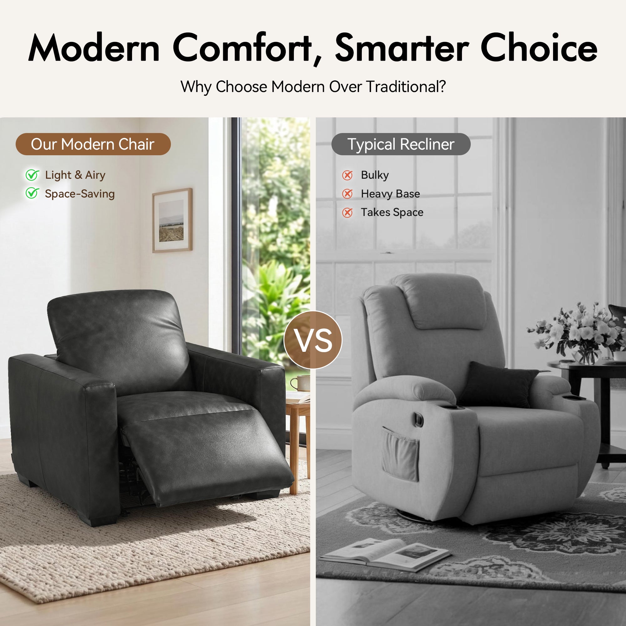 Wall Hugger Zero Gravity Power Recliner, Faux Leather ST280