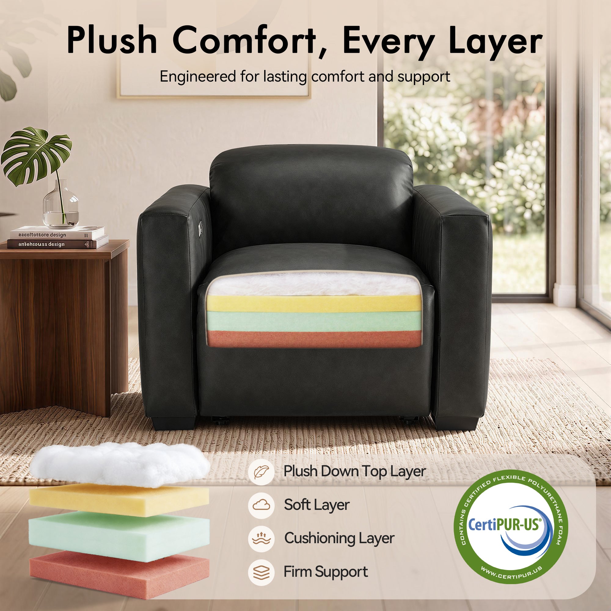 Wall Hugger Zero Gravity Power Recliner, Faux Leather ST280