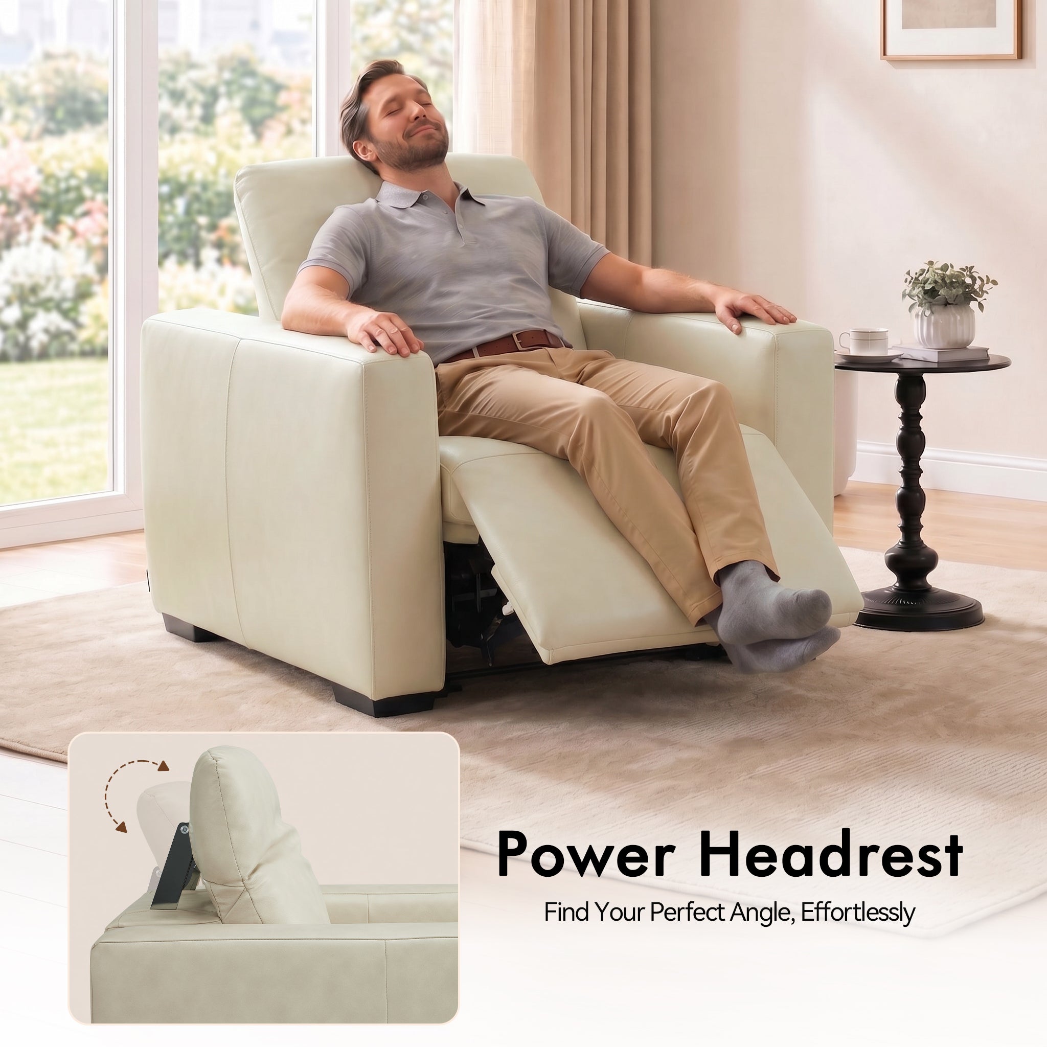 Wall Hugger Zero Gravity Power Recliner, Faux Leather ST280