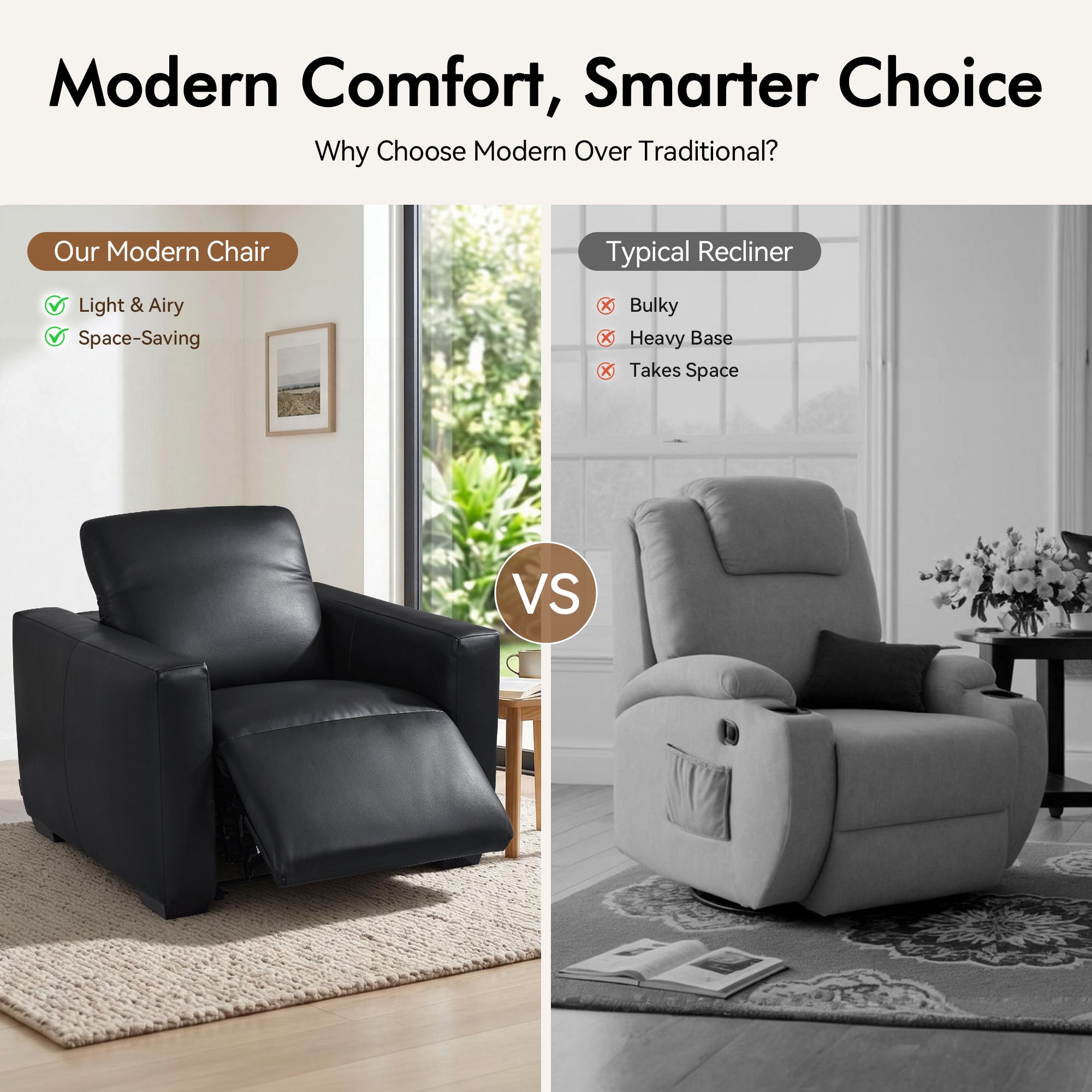 Wall Hugger Zero Gravity Power Recliner, Faux Leather ST280