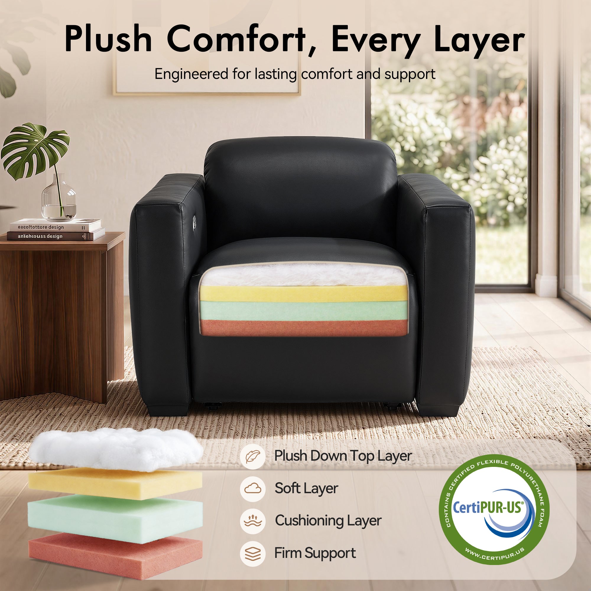 Wall Hugger Zero Gravity Power Recliner, Faux Leather ST280