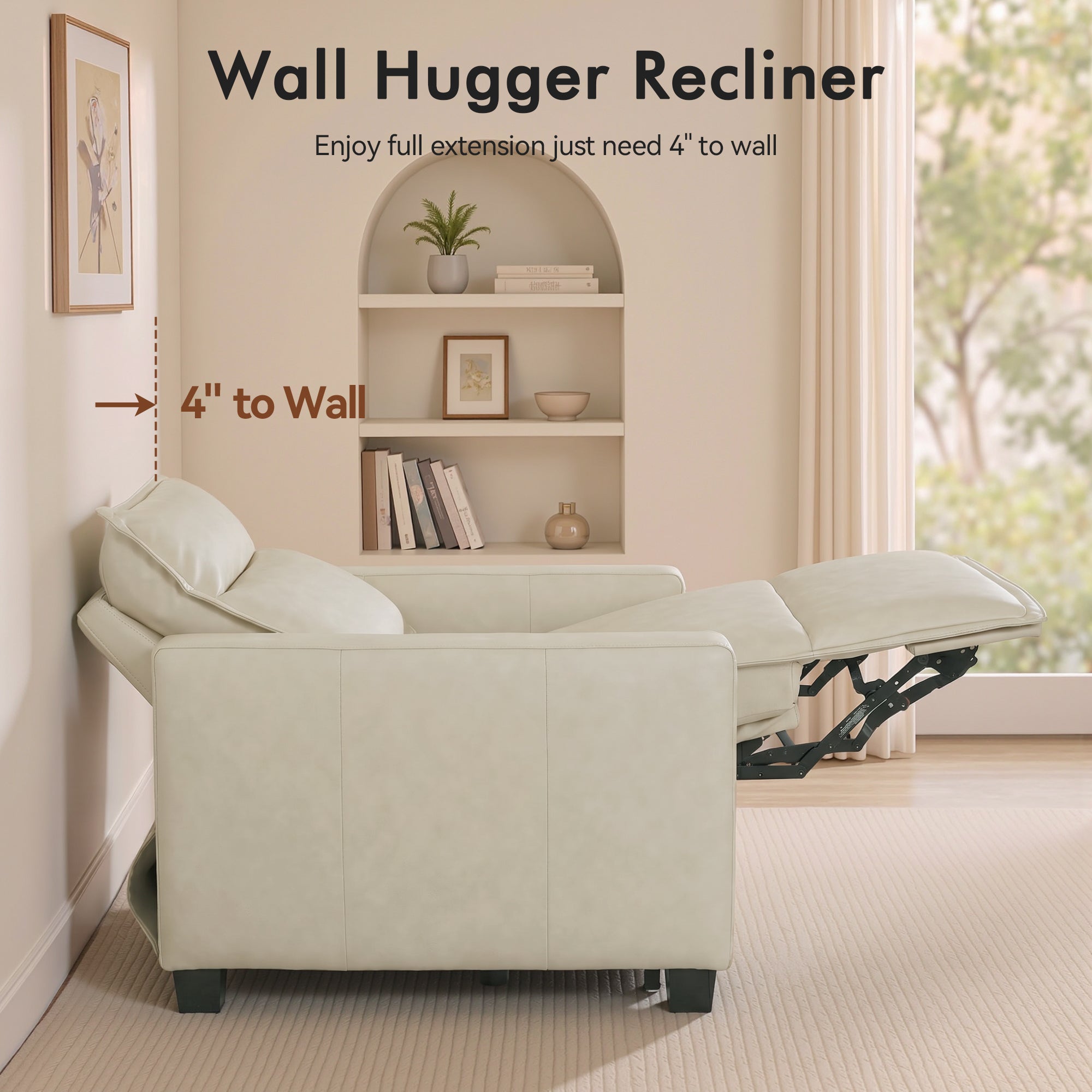 27.2'' Oversized Power Recliner Chair, Zero Gravity Recliner with Solid Wood Legs, USB A & C Charge Ports, Wall Hugger Power Reclining Chair for Living Room, Breathable Faux Leather HL178