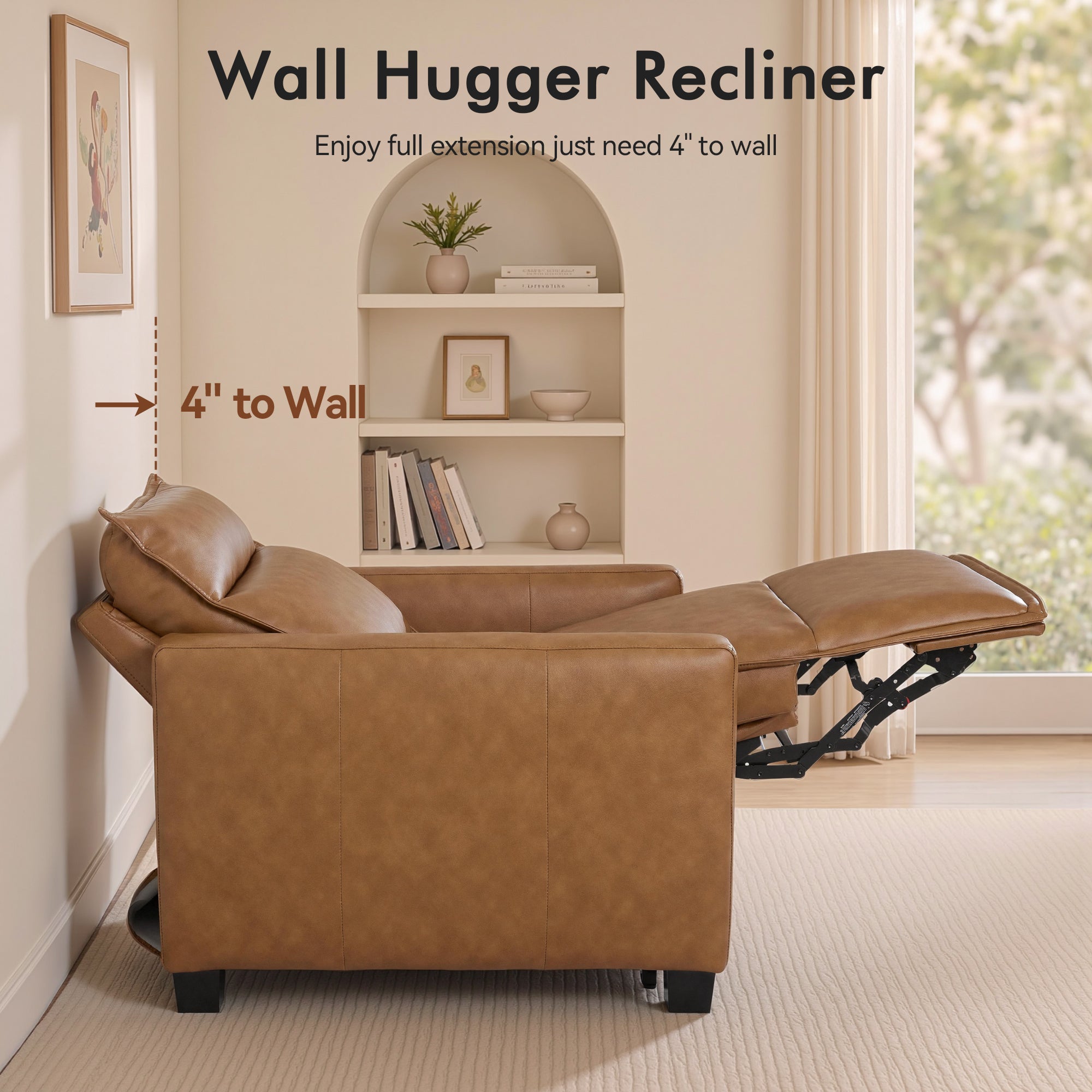27.2'' Oversized Power Recliner Chair, Zero Gravity Recliner with Solid Wood Legs, USB A & C Charge Ports, Wall Hugger Power Reclining Chair for Living Room, Breathable Faux Leather HL178