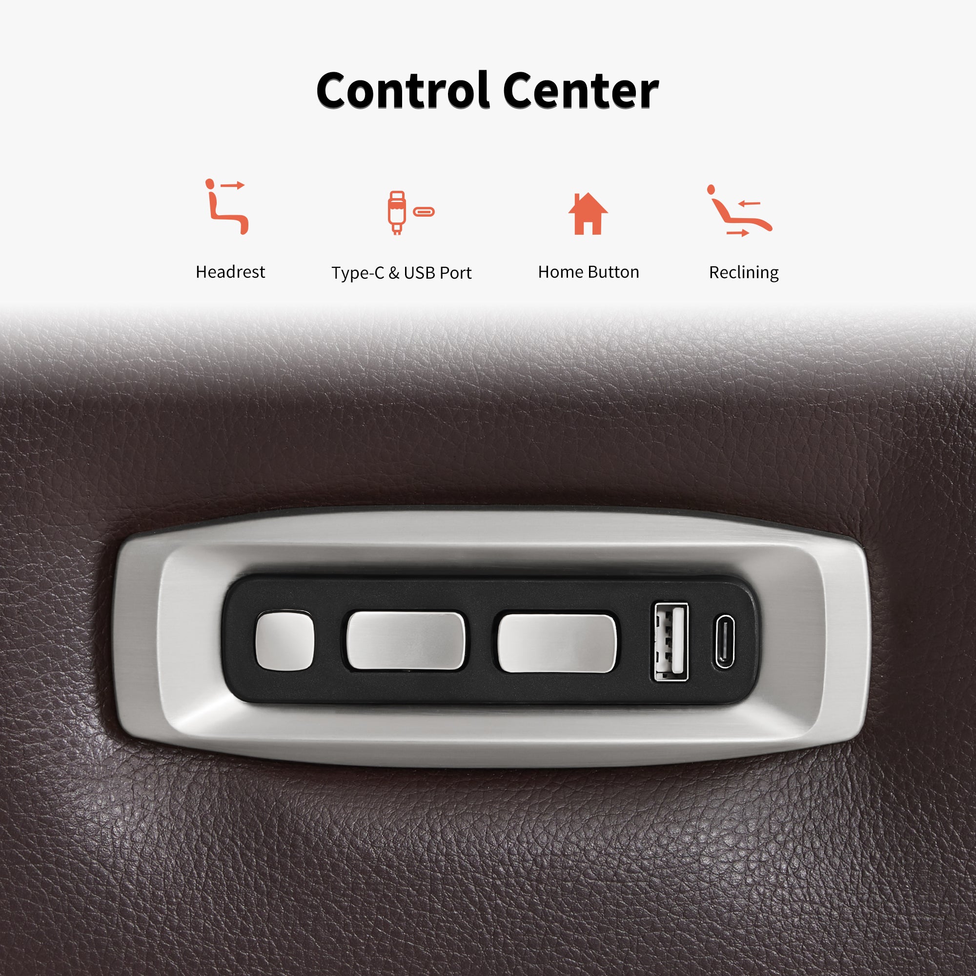 Power Reclining Loveseat with Heat and Massage, Faux Leather 6711