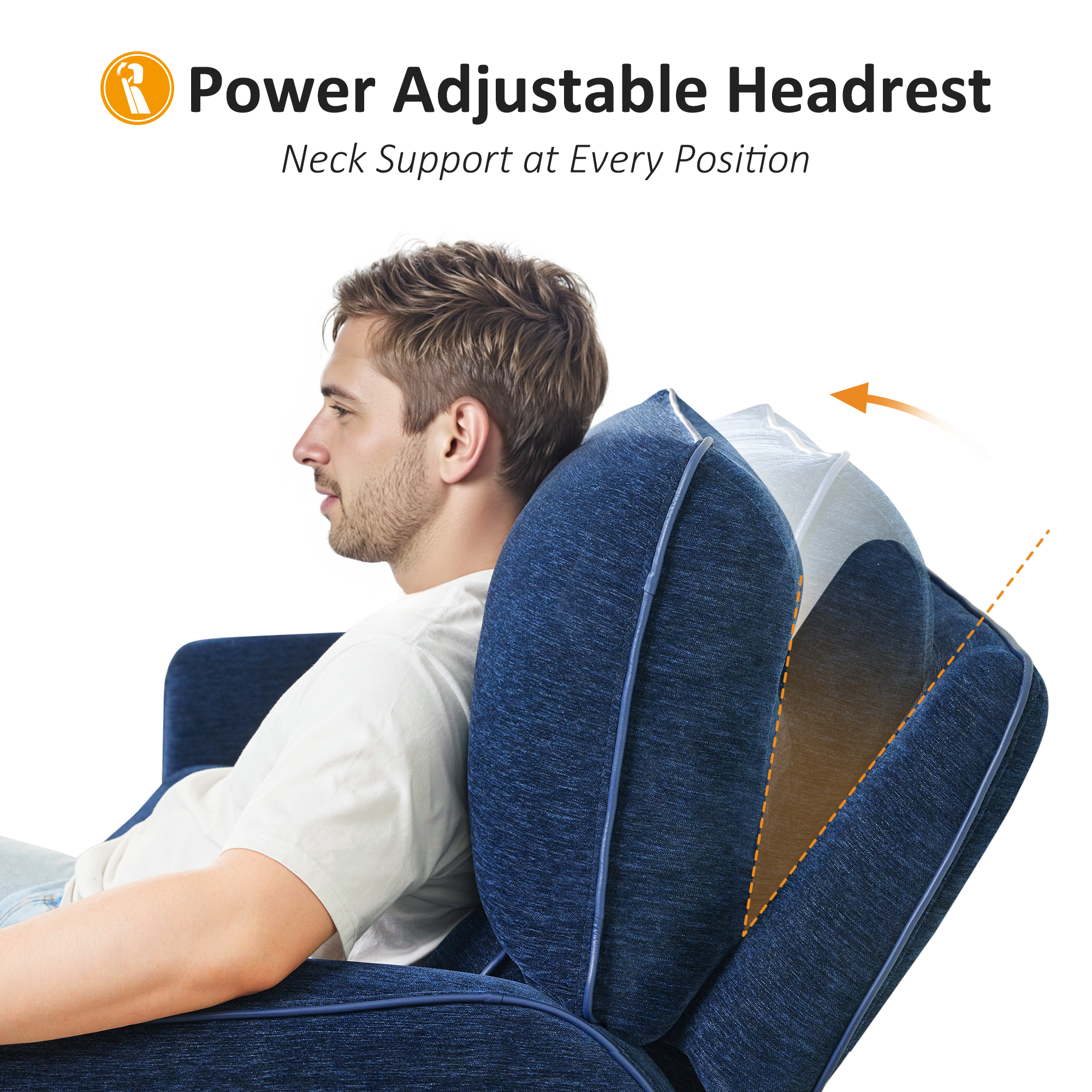 Power Reclining Loveseat with Adjustable Headrest, Wall Hugger, 6924