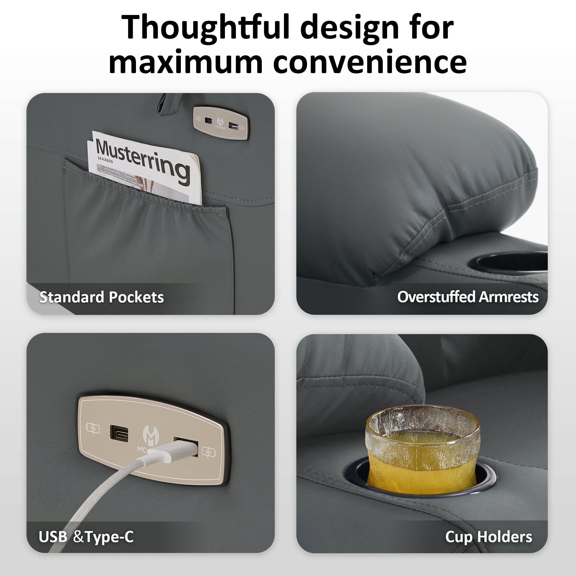 Power Lift Recliner Chair for Elderly, Dual Motor, Massage and Heat, Faux Leather 7680|7679|R7688|R7677