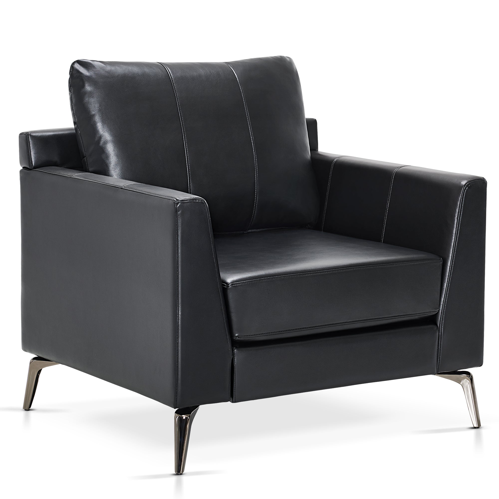 Stationary Accent Chair, Faux Leather 4629