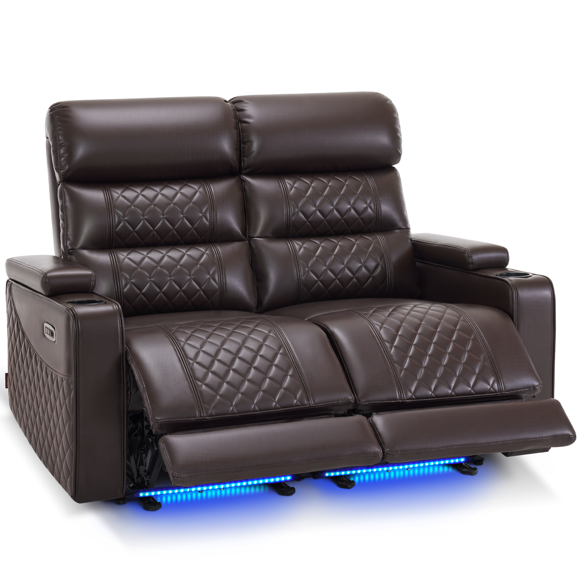 Power Reclining Loveseat, Home Theater Seating, Faux leather HTS470