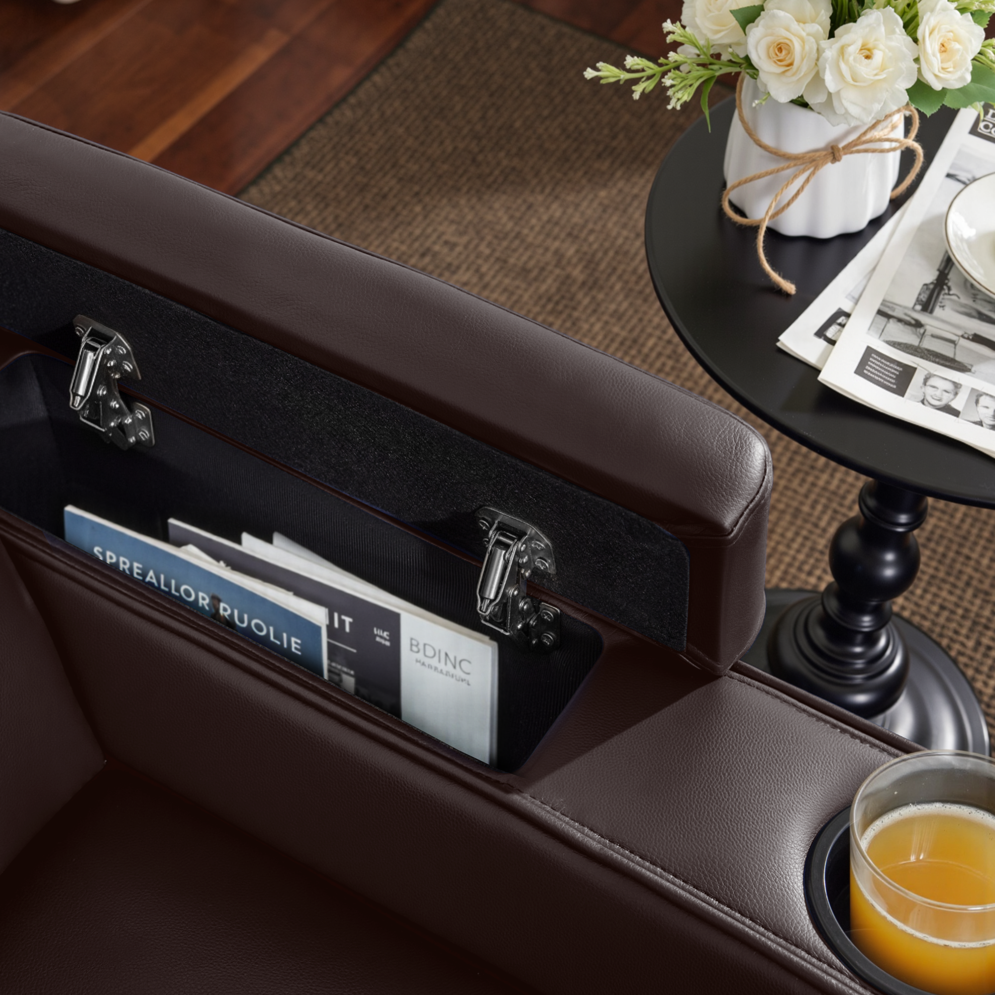 Power Reclining Loveseat, Home Theater Seating, Faux leather HTS470