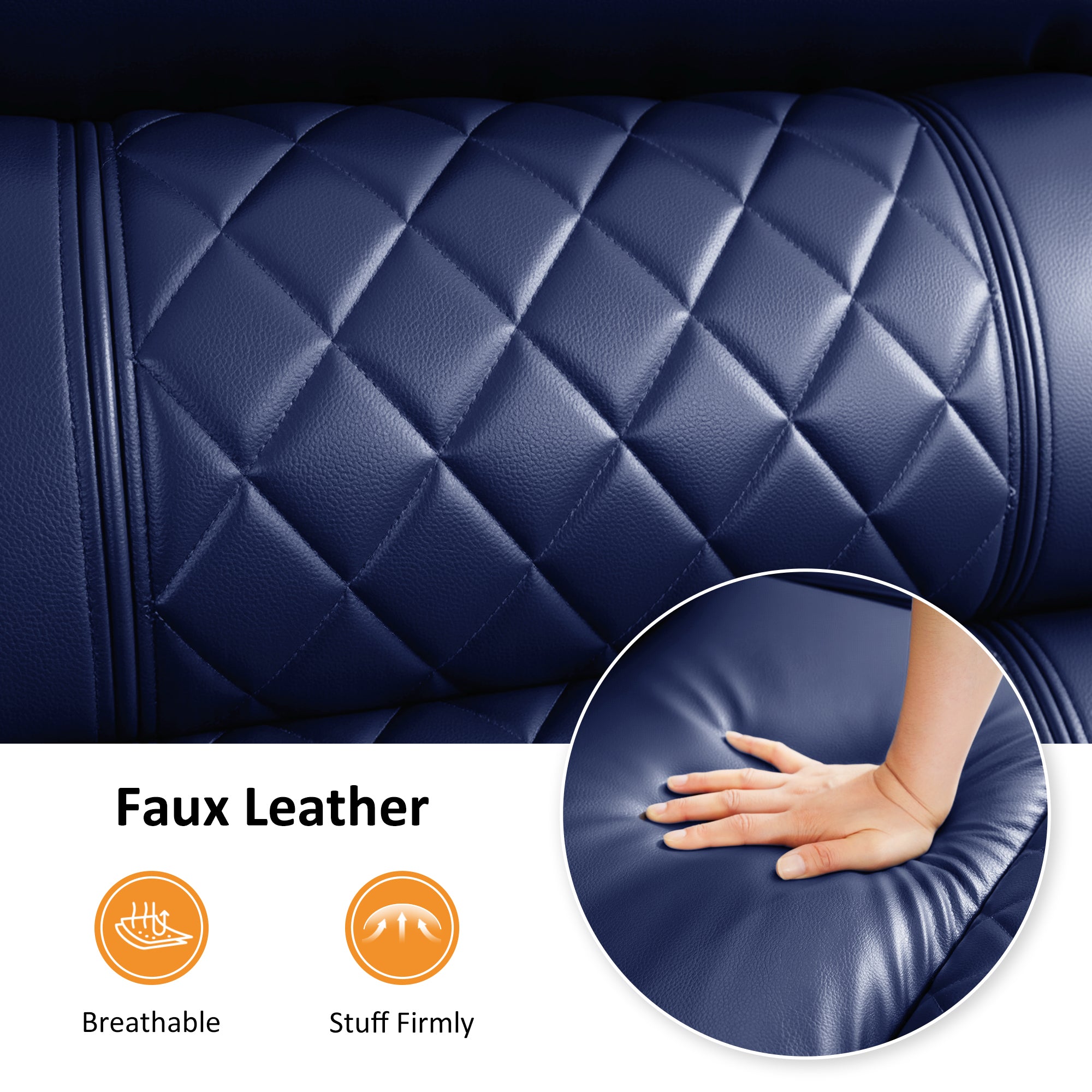Power Reclining Sofa, Home Theater Seating, Faux leather HTS564