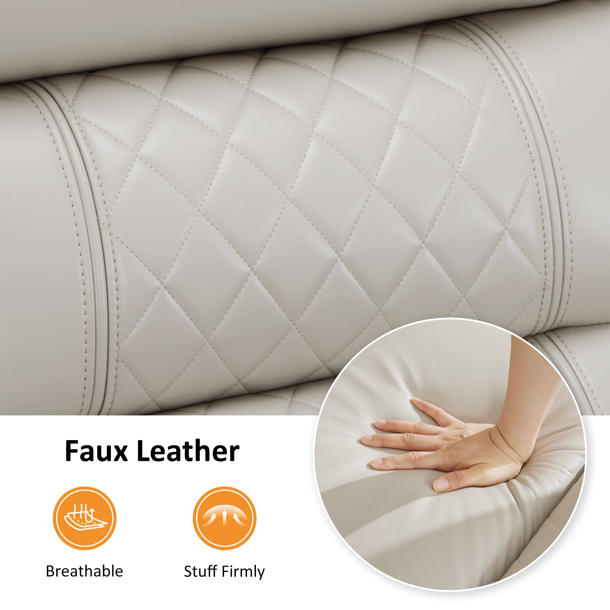 Power Reclining Sofa, Home Theater Seating, Faux leather HTS564