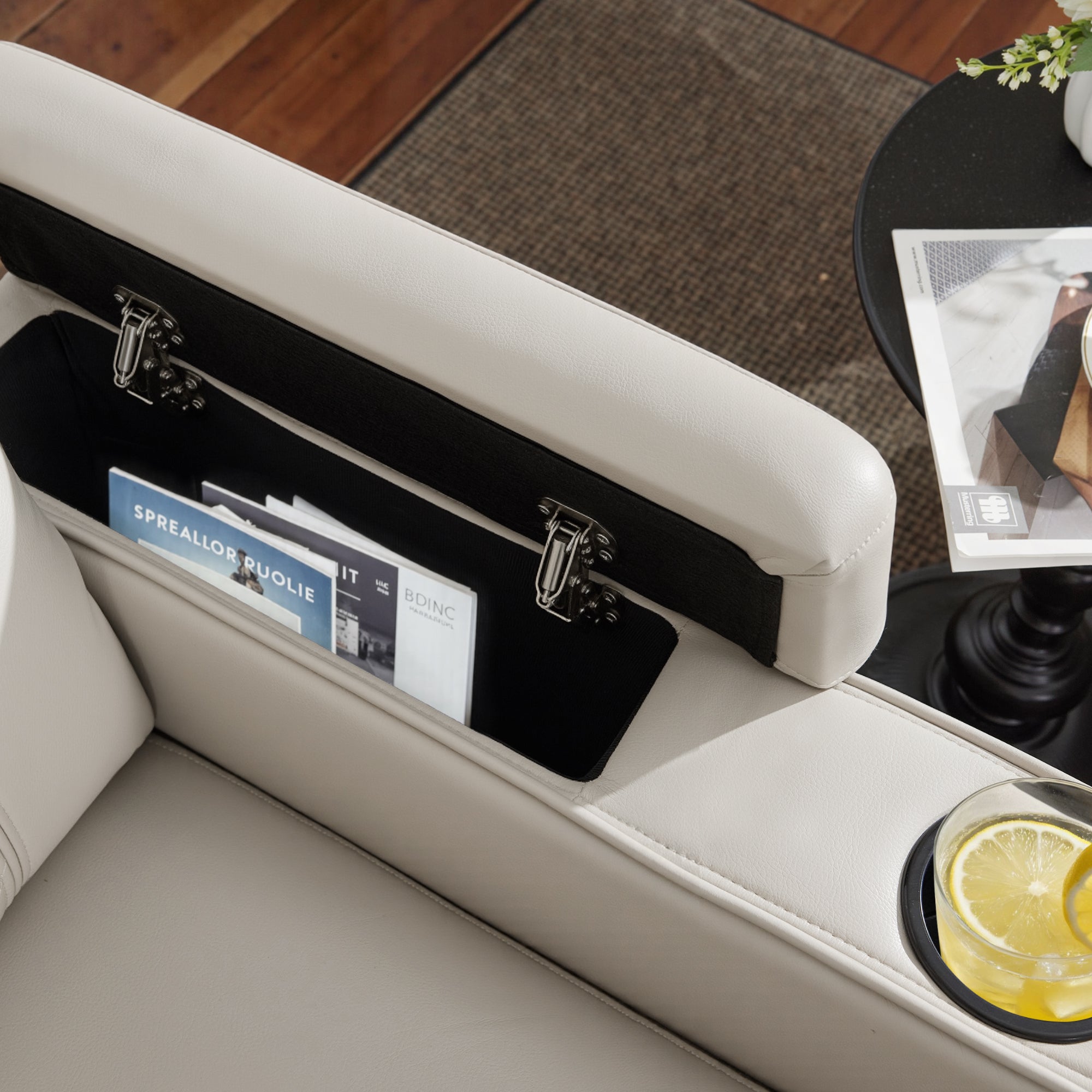 Power Reclining Sofa, Home Theater Seating, Faux leather HTS564