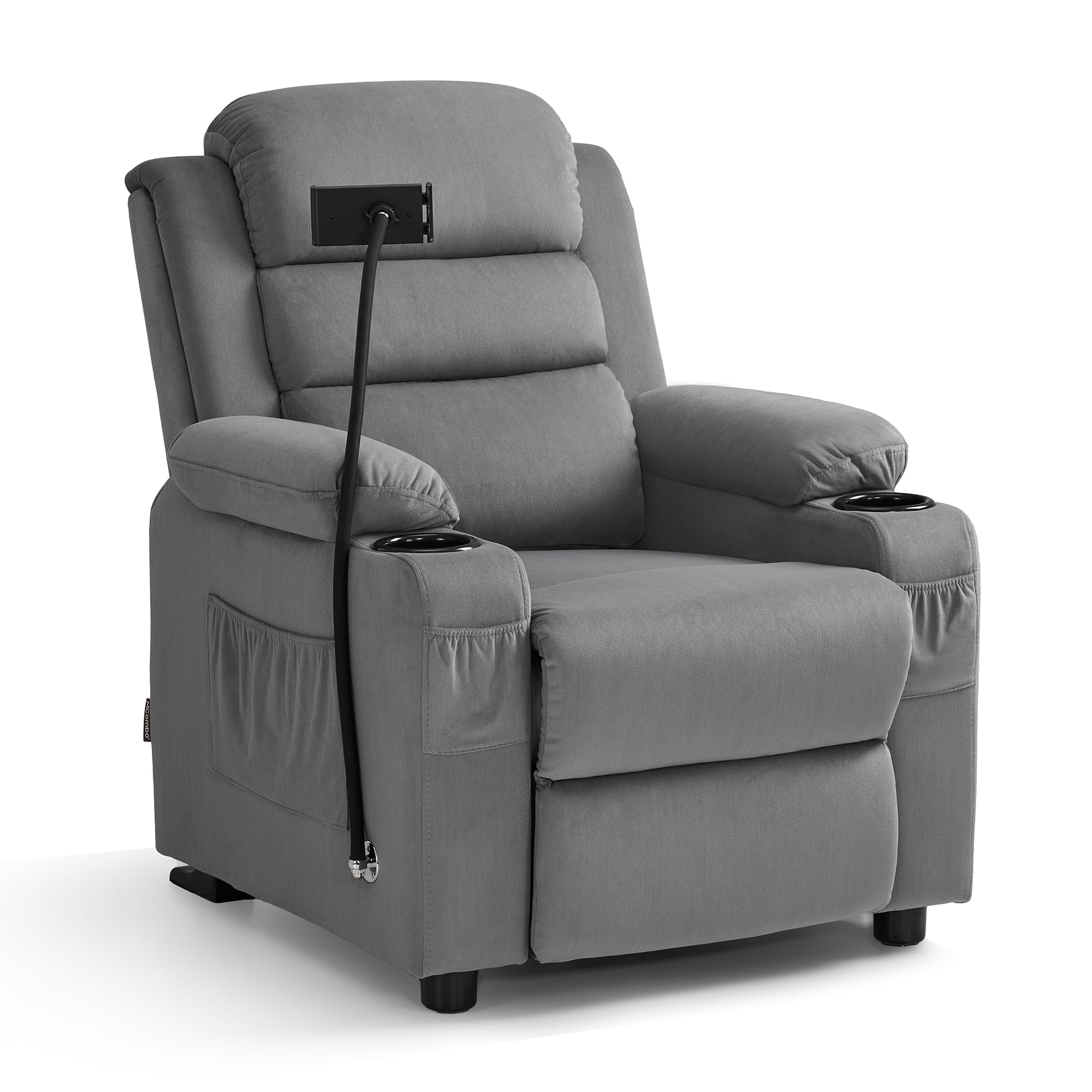 Bigger Kids Recliner for Ages 5+, Teens Recliner with iPad Stand, Child Reclining Chair with Cup Holders 7377