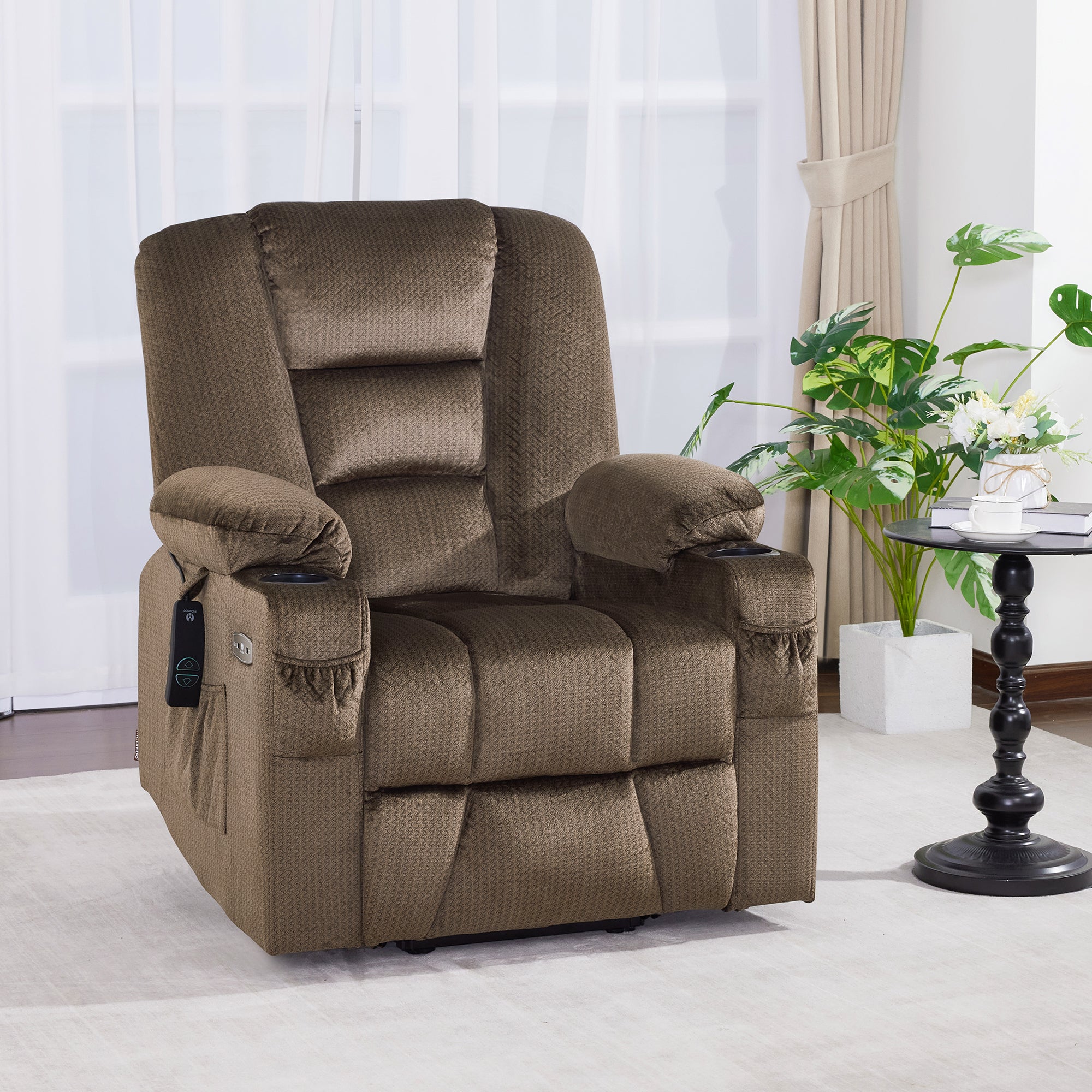 Power Lift Recliner Chair for Elderly, Massage and Heat, Fabric 7529|7549|7569|R7541|R7561