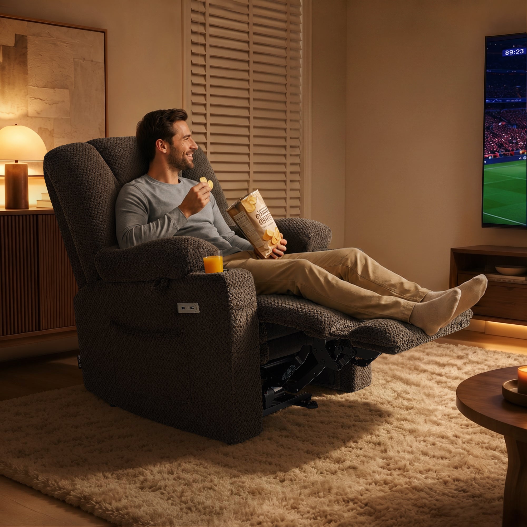 Power Recliner Chair with Massage and Heat, Fabric 8015|8017