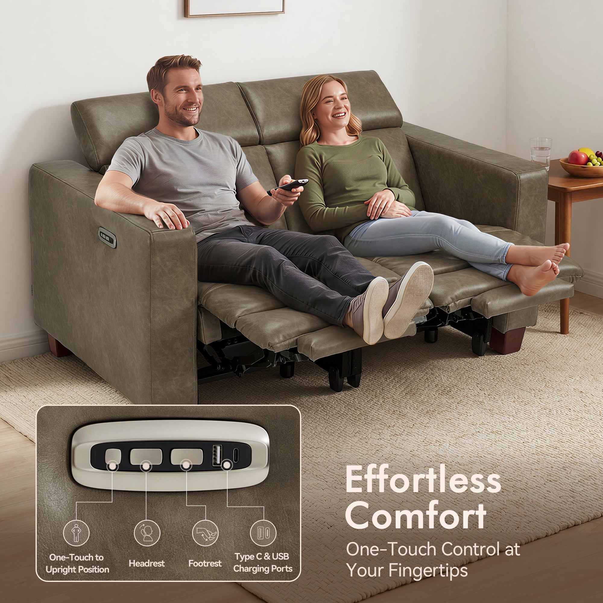 61.4'' Wall Hugger Power Loveseat for Small Spaces HL198M1