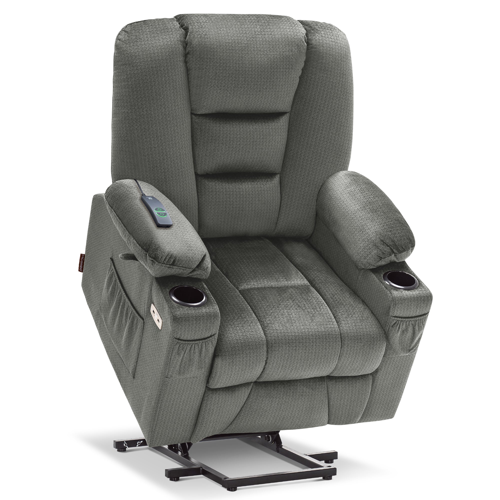Power Lift Recliner Chair for Elderly, Massage and Heat, Fabric 7529|7549|7569|R7541|R7561