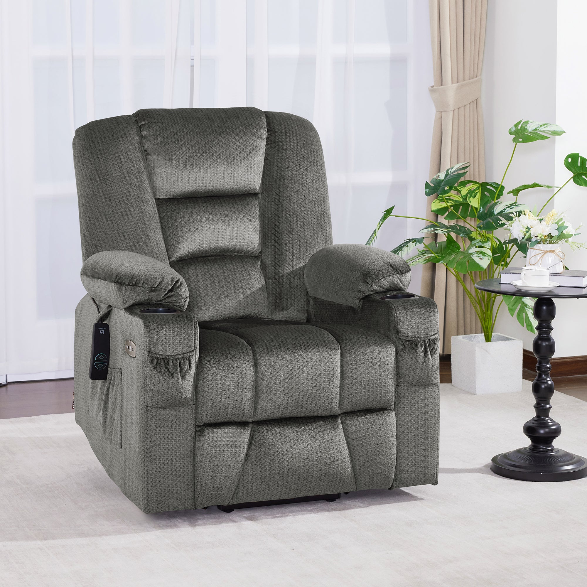 Power Lift Recliner Chair for Elderly, Massage and Heat, Fabric 7529|7549|7569|R7541|R7561