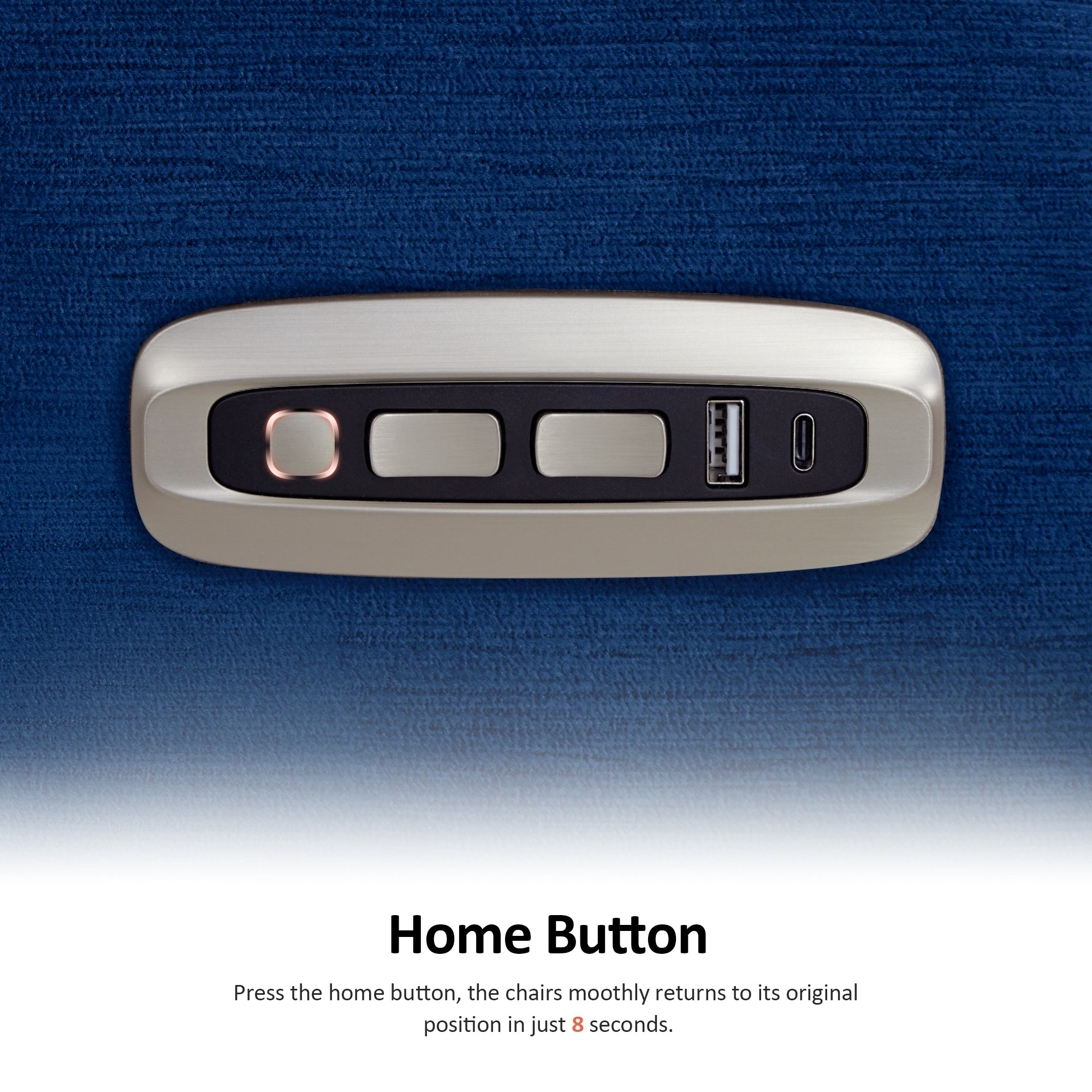 Zero Wall-Hugger Power Recliner Chair, Small Spaces and RV, Fabric ST257