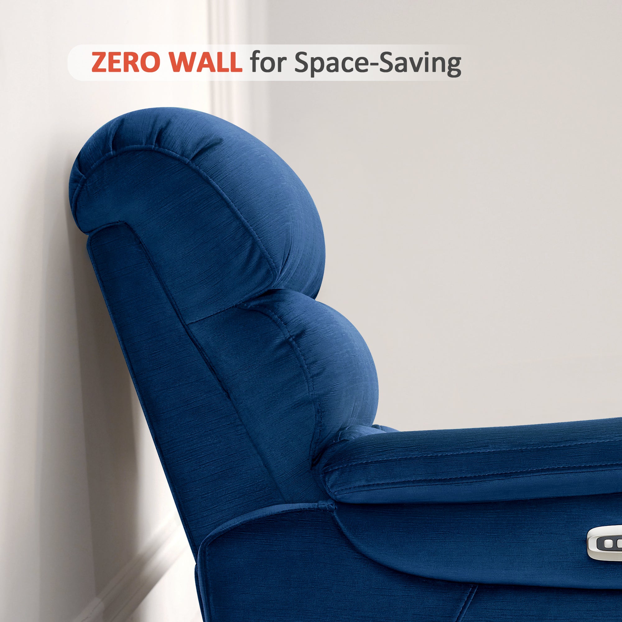Zero Wall-Hugger Power Recliner Chair, Small Spaces and RV, Fabric ST257