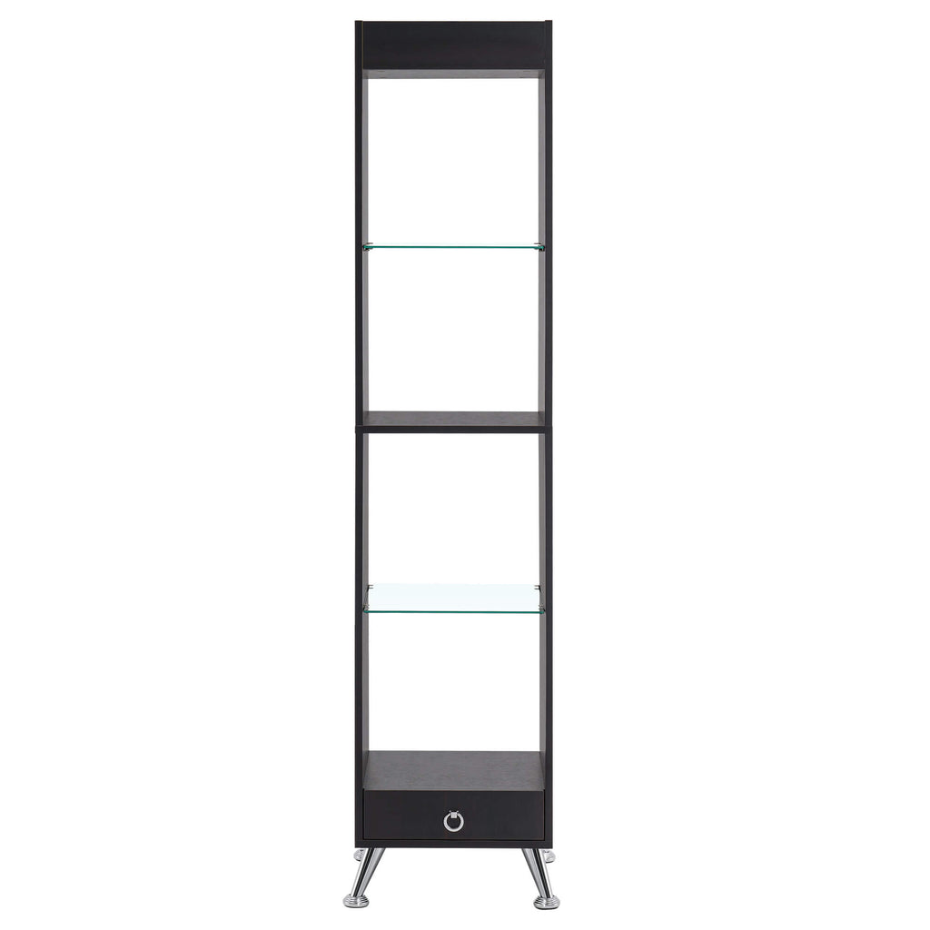 tall bookshelf for small spaces, narrow bookcase with adjustabl