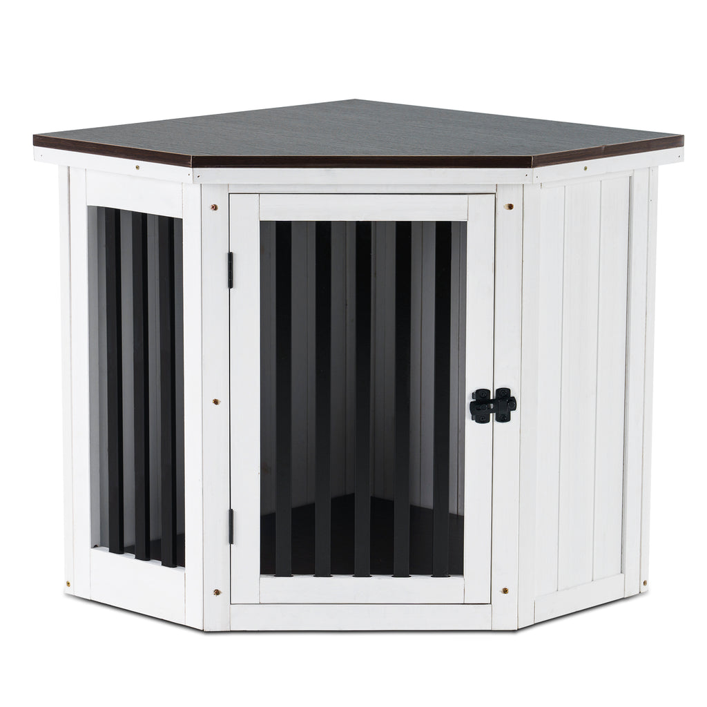 Dreamania Corner Dog Crate Furniture with Storage, 51.3 Upgraded