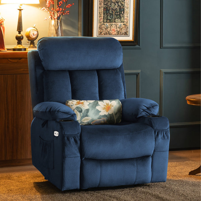 Mcombo Large Power Lift Recliner Chair with Extended Footrest for Big and Tall Elderly People, USB Ports, Fabric 7426