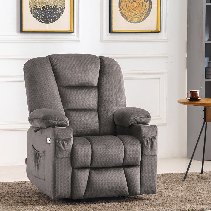 Mcombo Small Power Lift Recliner Chair with Massage and Heat for Short Elderly People, Fabric 7569