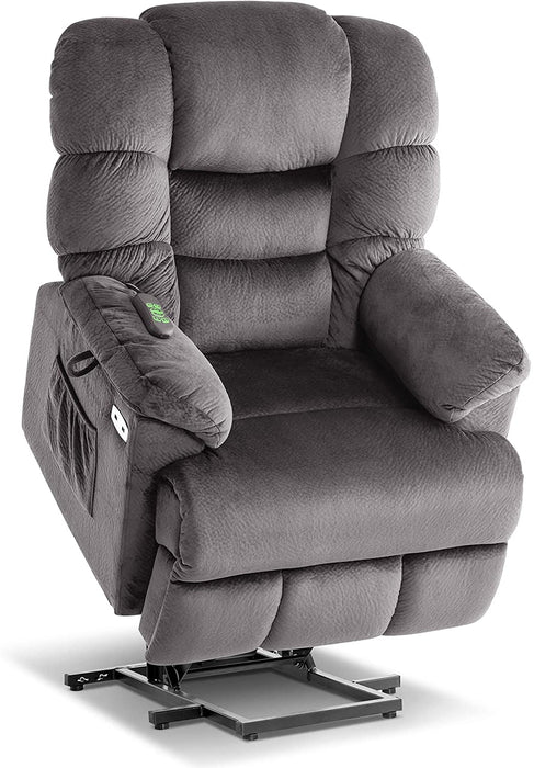 Mcombo Infinite Position Lift Chair with Power Headrest for Elderly People, Lay Flat Power Lift Recliner, Dual Motor, Extended Footrest, USB Ports, 2 Side Pockets, Fabric 7630