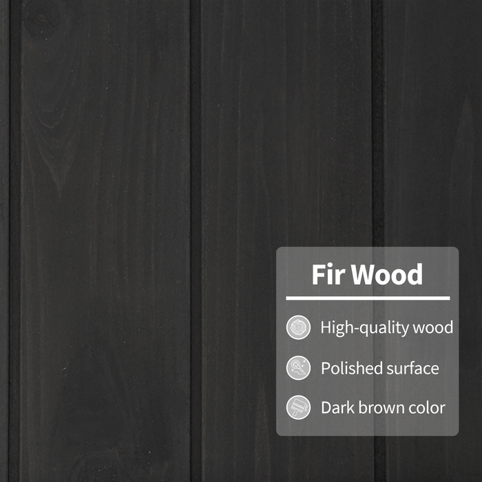 Mcombo Outdoor Wood Storage Cabinet, Small Size Garden Wooden Tool Shed with Double doors, Outside Tools Cabinet for Backyard (24.6”x 18.3”x38.2”) 6059-0985CR