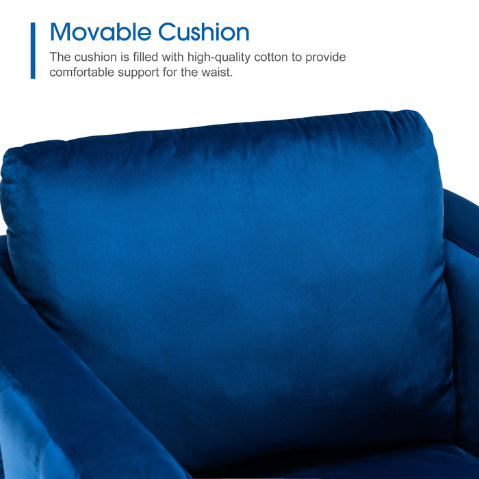 Mcombo Velvet Accent Club Chair, Upholstered Tufted Button Single Sofa Chair, with Silver Metal Legs, Modern Armchair for Living Room Bedroom 4066