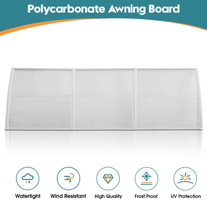 MCombo 40"×40", 40"×80" ,or 40"×120" Window Awning Outdoor Polycarbonate Front Door Patio Cover Garden Canopy 6055-4040/4080/4012