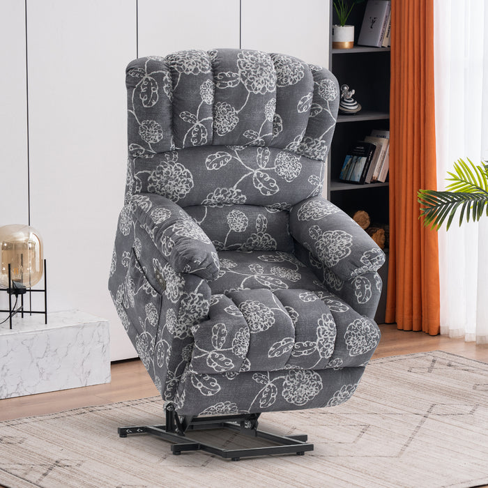 MCombo Power Lift Recliner Chair Sofa with Massage and Heat for Elderly People, 3 Positions, Control Buttons, USB Charge Port, Fabric 7091