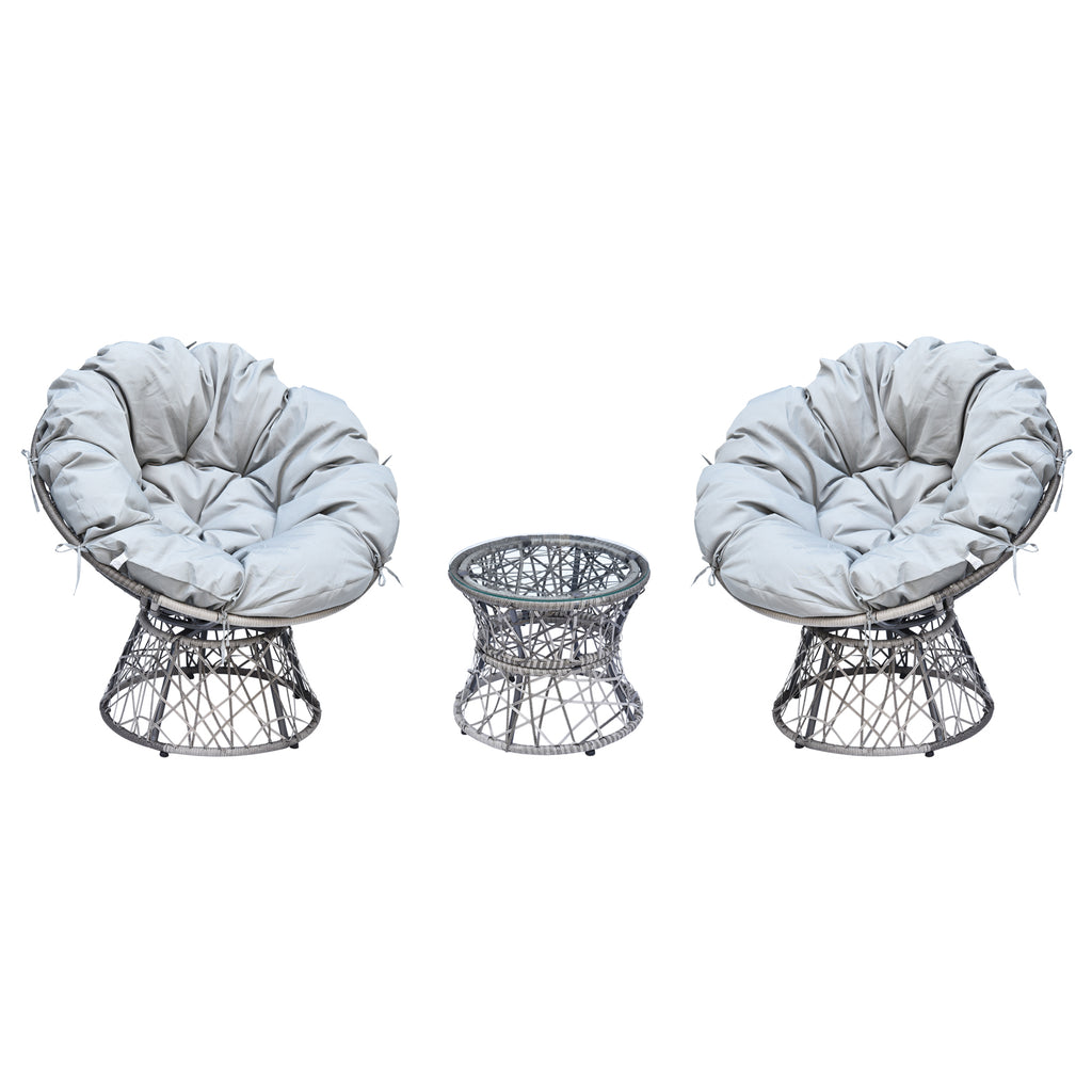 MCombo Patio Furniture Sectional Set Wicker Papasan Chair with