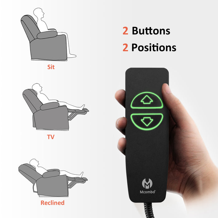 Mcombo Electric Power Recliner Chair with Massage & Heat, Extended Footrest, USB Ports, 2 Side Pockets, Cup Holders, Plush Fabric 8015