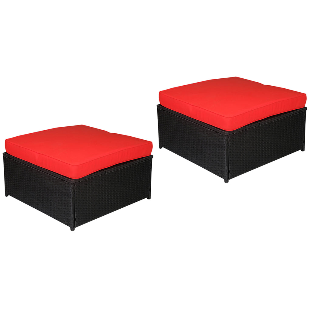 Black Wicker Sofa Patio Sectional Outdoor Furniture Chair Conve