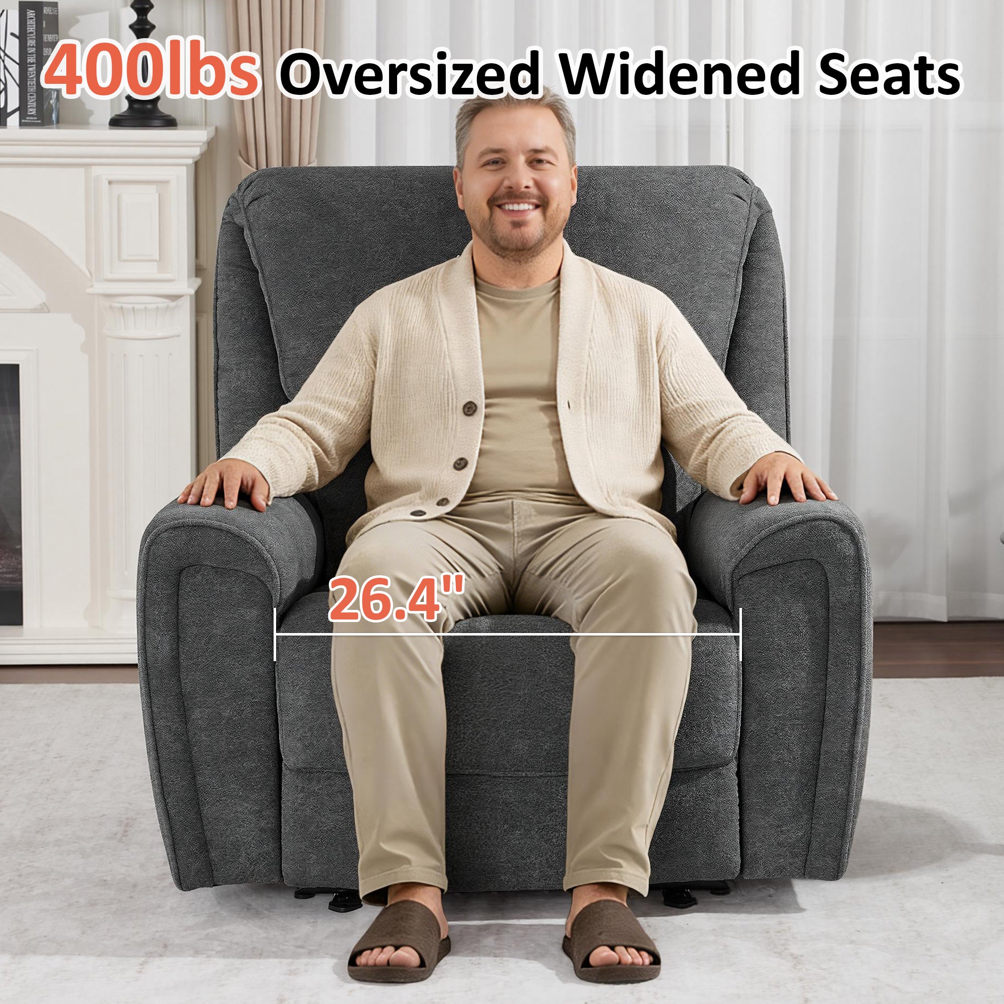 MCombo Power Recliner Chair Oversized 400 Pounds, Electric Recliner Chairs for Adults, Oversized Recliner Sofa Chair for Home, Living Room, Bedroom OE675 (Recommended Height: 5'5"-6'1")