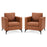 Mcombo Modern Accent Chair, Club Armchair with Metal Legs, Faux Leather Single Sofa Chairs for Living Room Bedroom Office LW654