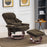 MCombo Swivel Recliner with Ottoman, Reclining Chair with Massage, Chenille Lounge Chair for Living Room Bedroom 4441